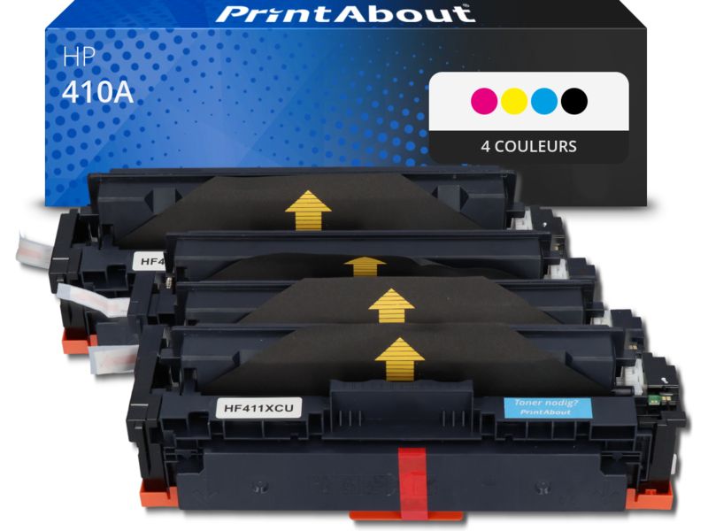 PrintAbout Compatible HP 410A (CF410A) Toner - 4 Colors - Multipack
