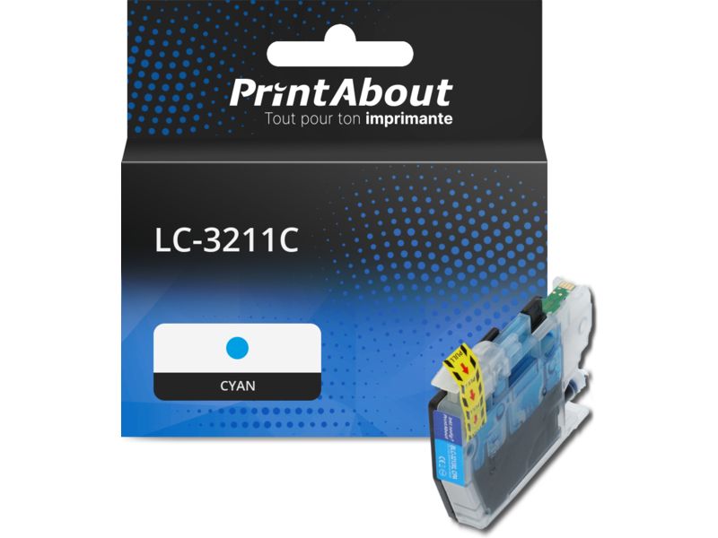 Cartouche d'encre Brother LC-3211C Cyan haute capacité par PrintAbout