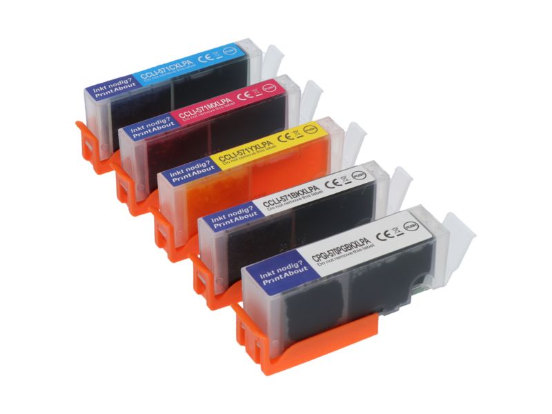 Cartouche d'encre compatible Canon PGI-570 / CLI-571 Multipack 5 couleurs (Noir, Cyan, Magenta, Jaune)