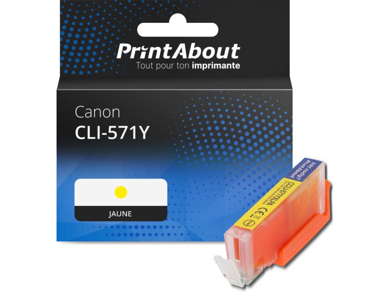 Cartouche d'encre PrintAbout compatible Canon CLI-571Y Jaune
