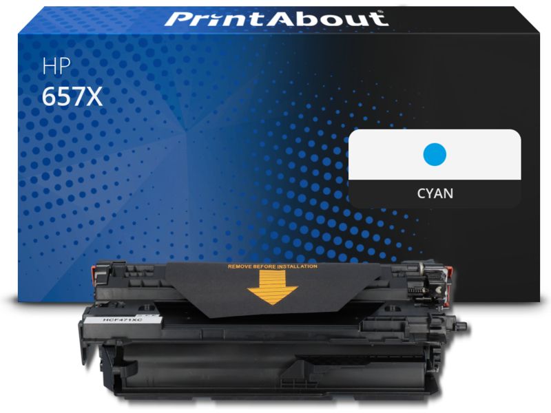 Toner compatible HP 657X (CF471X) cyan - Grande capacité