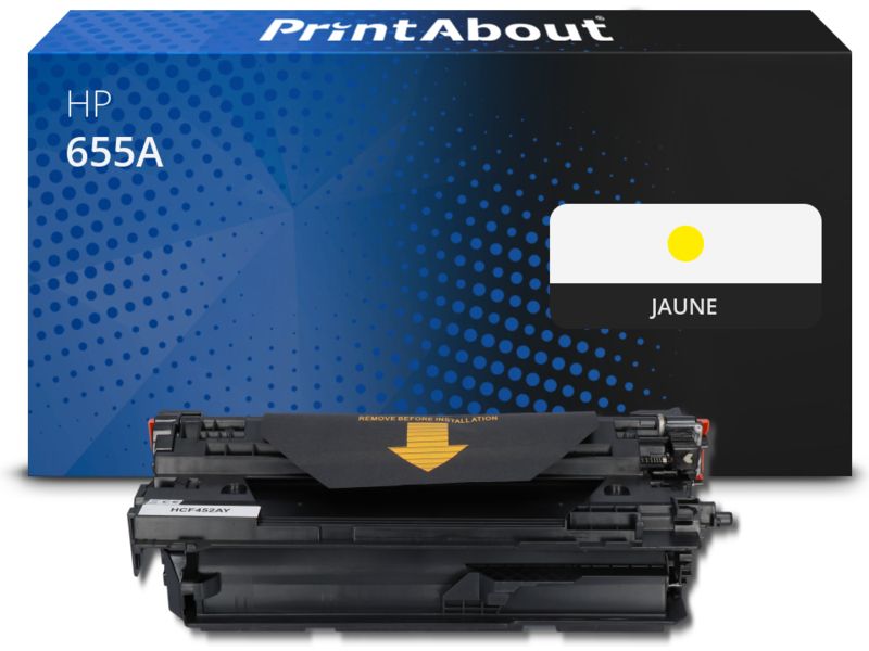 Cartouche d'encre jaune PrintAbout compatible HP 655A (CF452A)