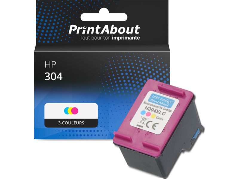 Cartouche d'encre tri-couleurs PrintAbout HP 304 (N9K05AE) - 15 ml