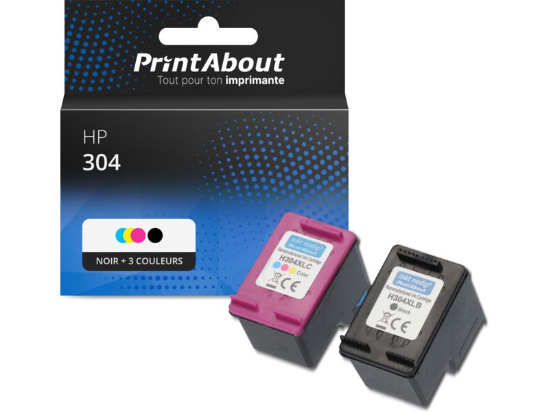 PrintAbout HP 304 Compatible Cartridge - Black + 3 Colors - Multipack (3JB05AE)