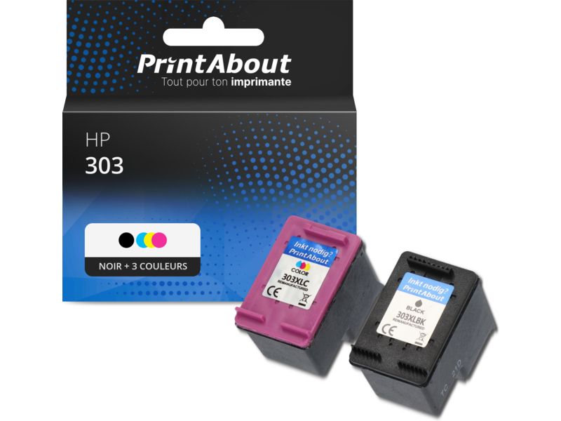 PrintAbout HP 303 Compatible Cartridge (3YM92AE) - Black + 3 Colors - Multipack