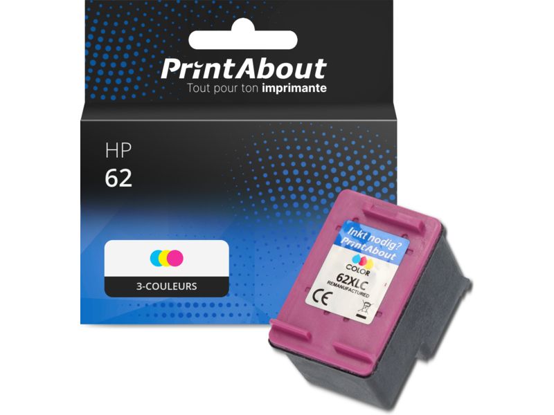 PrintAbout HP 62 Tri-Color Ink Cartridge (C2P06AE)