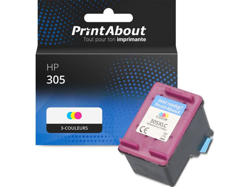 Cartouche d'encre tri-couleur PrintAbout HP 305 (3YM60AE)