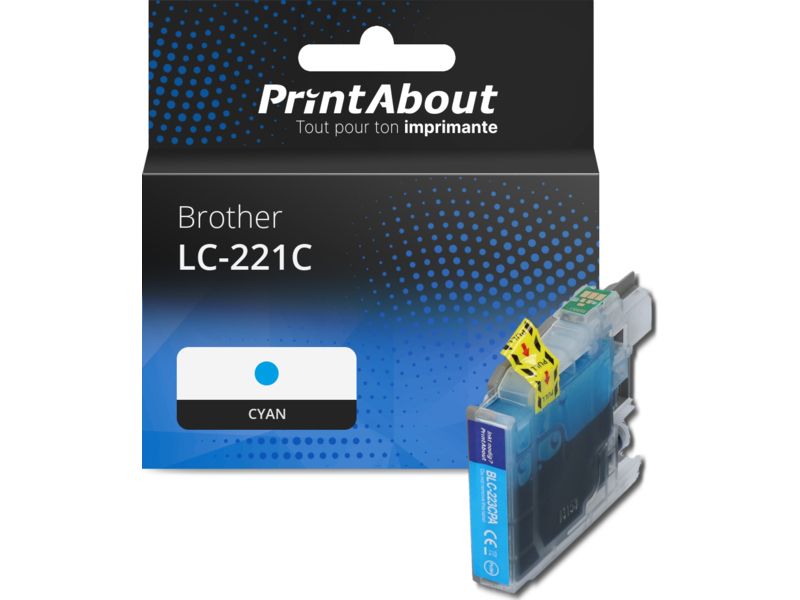 Brother LC-221C Cyan Ink Cartridge by PrintAbout