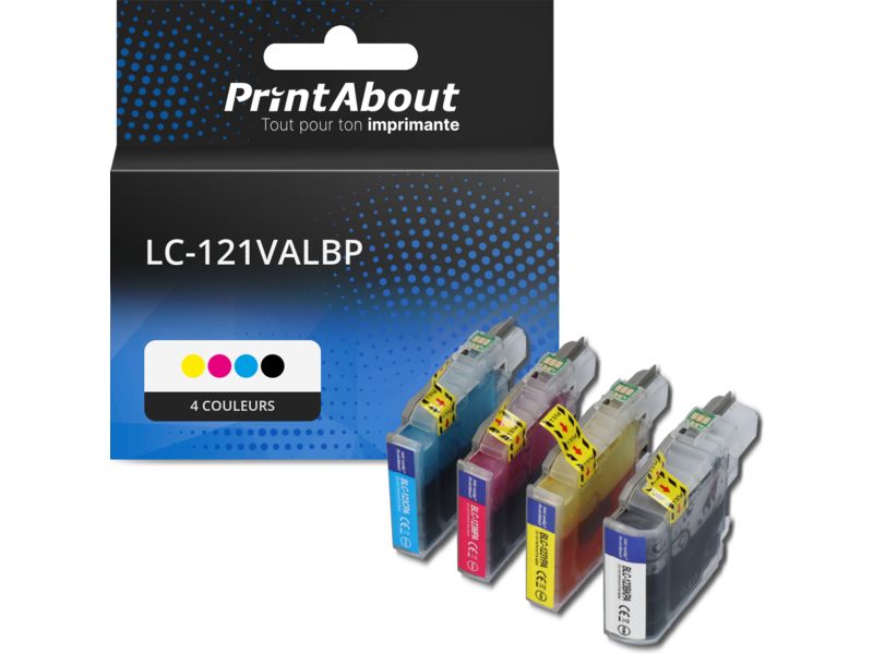Cartouche compatible Brother LC-121VALBP - 4 couleurs - Multipack