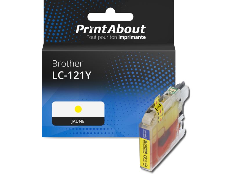Cartucho de tinta amarillo Brother LC-121Y por PrintAbout