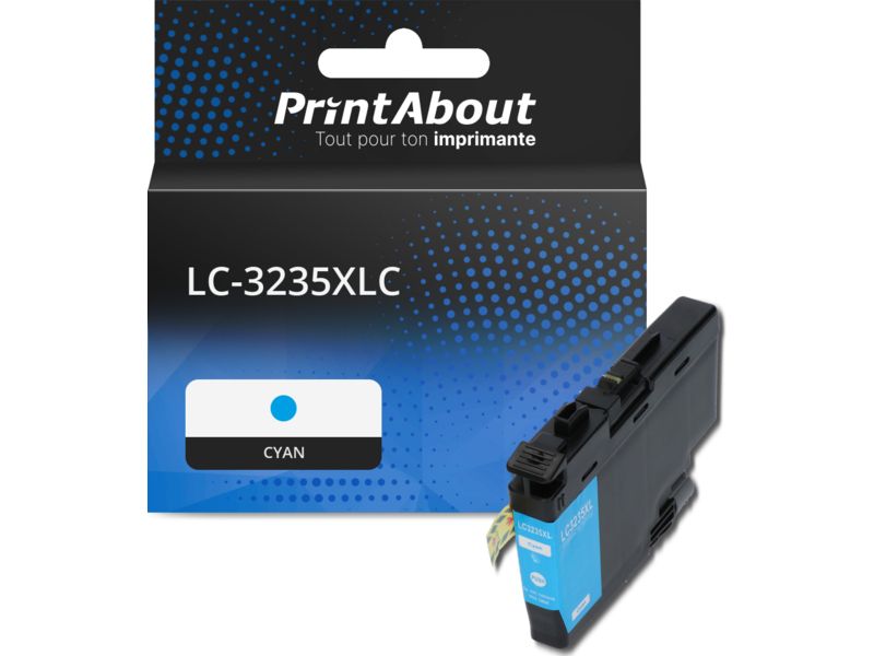 Cartouche compatible Brother LC-3235XLC - Cyan - Grande capacité