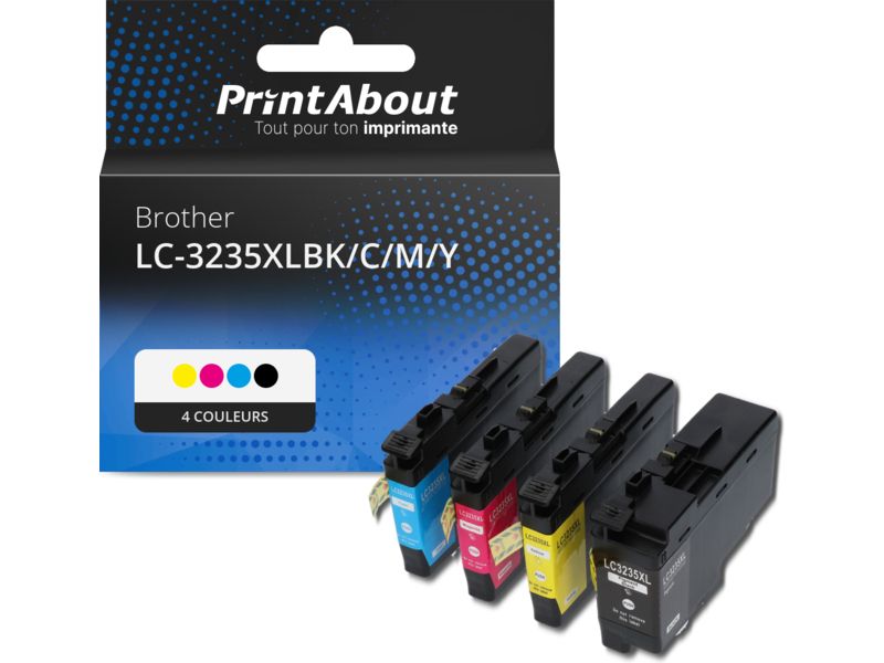 Cartouche compatible Brother LC-3235XLBK/C/M/Y - 4 couleurs - Multipack