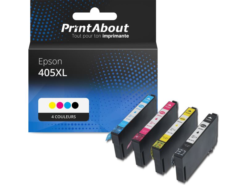 Cartouche compatible Epson 405XL (C13T05H64010) - 4 couleurs - Grande capacité - Multipack par PrintAbout