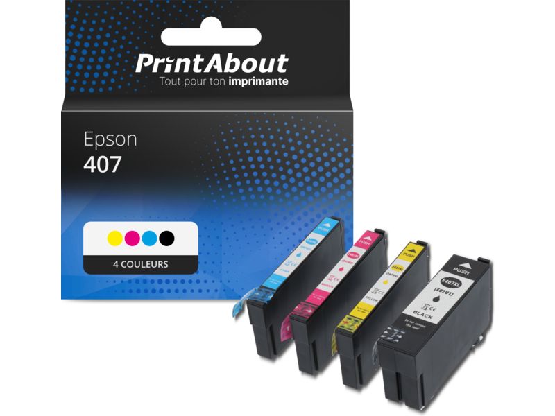 Cartucho compatible Epson 407 (C13T07U41/42/43/440) - Multipack de 4 colores