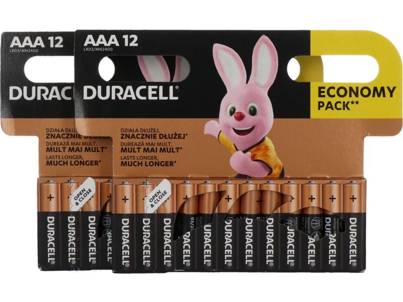 Baterías Duracell AAA (MN2400, paquete de 24) 