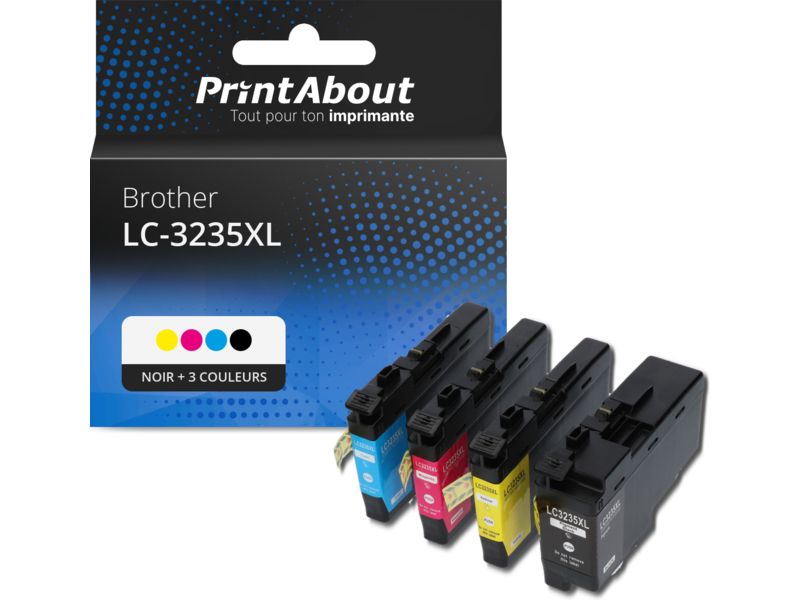 Cartouche compatible Brother LC-3235XL - Noir + 3 couleurs - Multipack
