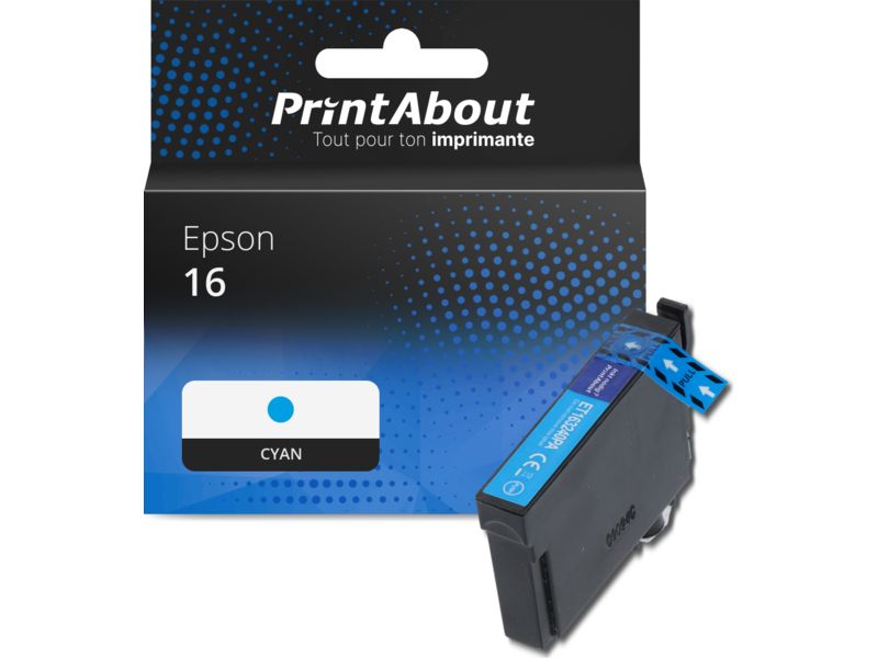 Cartucho compatible Epson 16 (C13T16224012) - Cian por PrintAbout