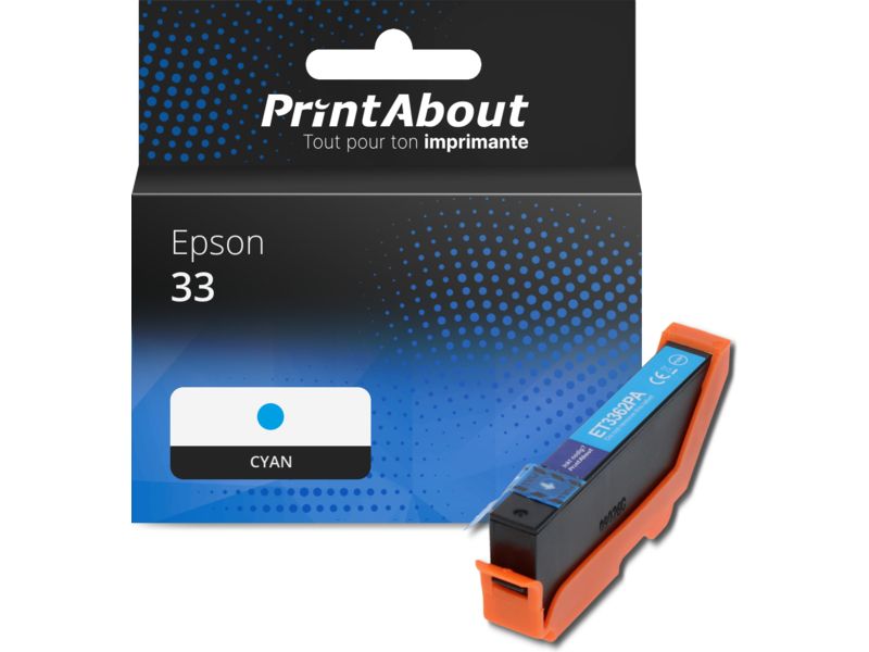 Cartouche compatible Epson 33 (C13T33424012) - Cyan par PrintAbout