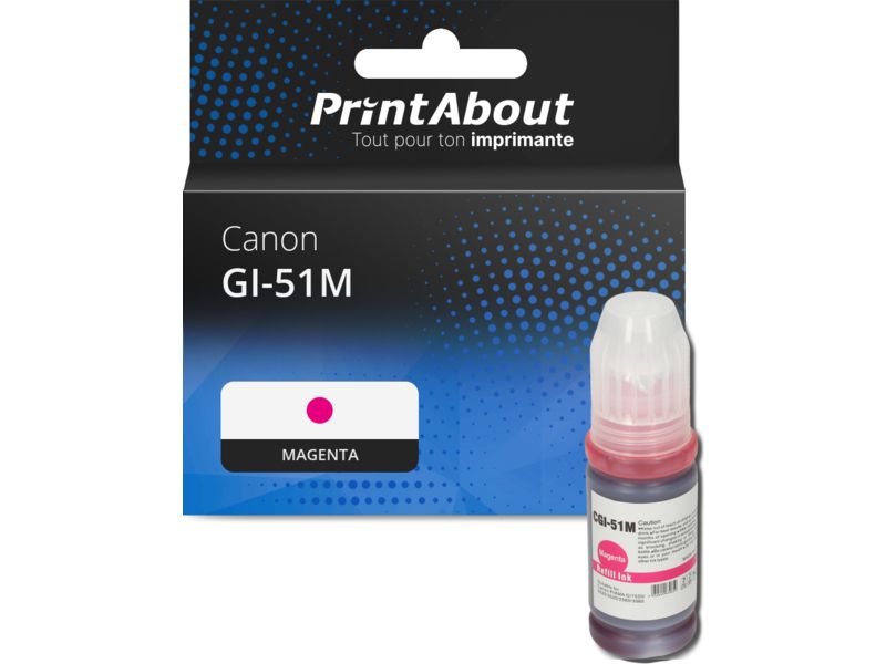 Cartouche d'encre PrintAbout compatible Canon GI-51M - Magenta
