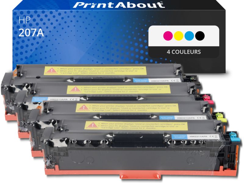 Toner compatible HP 207A - 4 couleurs - Multipack (W2210/11/12/13A) PrintAbout