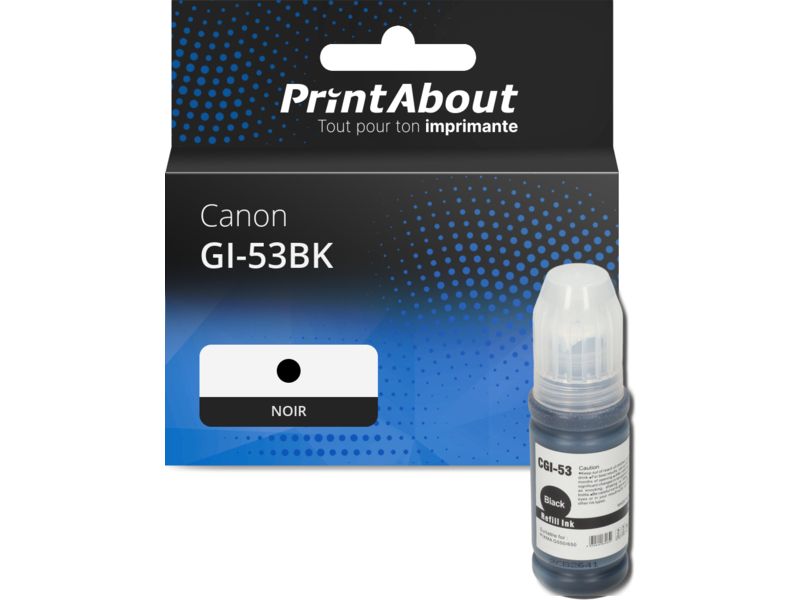Cartucho de tinta PrintAbout compatible con Canon GI-53BK - Negro