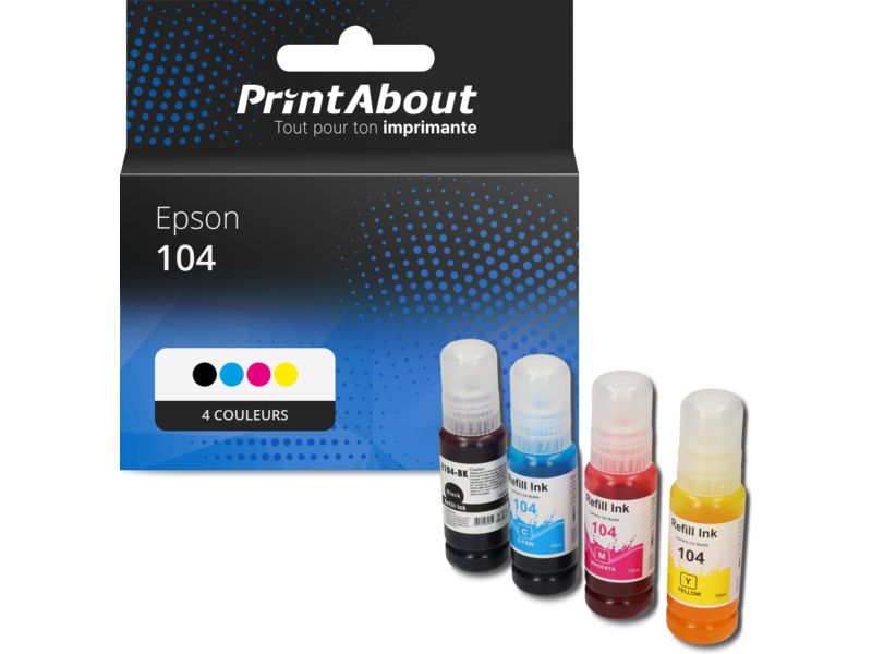 Cartucho compatible Epson 104 (C13T00P14/24/34/440) - Multipack de 4 colores