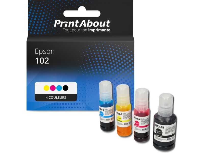 Cartouche compatible Epson 102 - 4 couleurs - Multipack (T03R14/24/34/440)