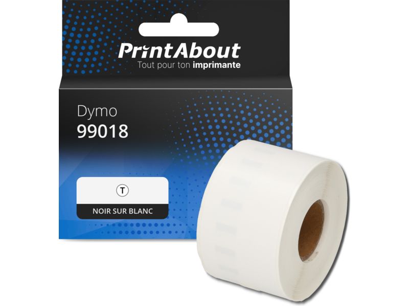 Dymo Compatible Label - (38mm x 190mm) - Black on White
