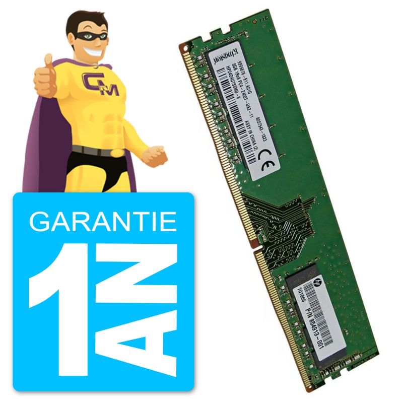 Módulo de memoria RAM de 8 GB DDR4 2400 MHz PC4-19200U Kingston (9995678-E11.A01G HP24D4U7S8MD-8)