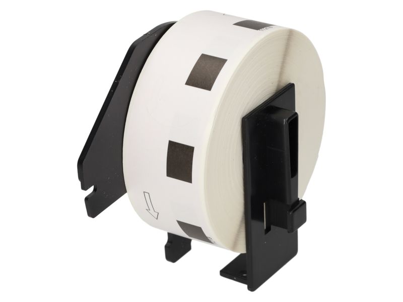 Etiqueta compatible Brother DK-11218 - 24 mm x 24 mm - Negro sobre blanco