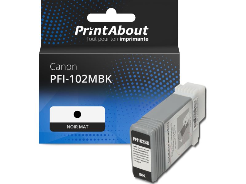 PrintAbout Canon PFI-102MBK Ink Cartridge - Matte Black