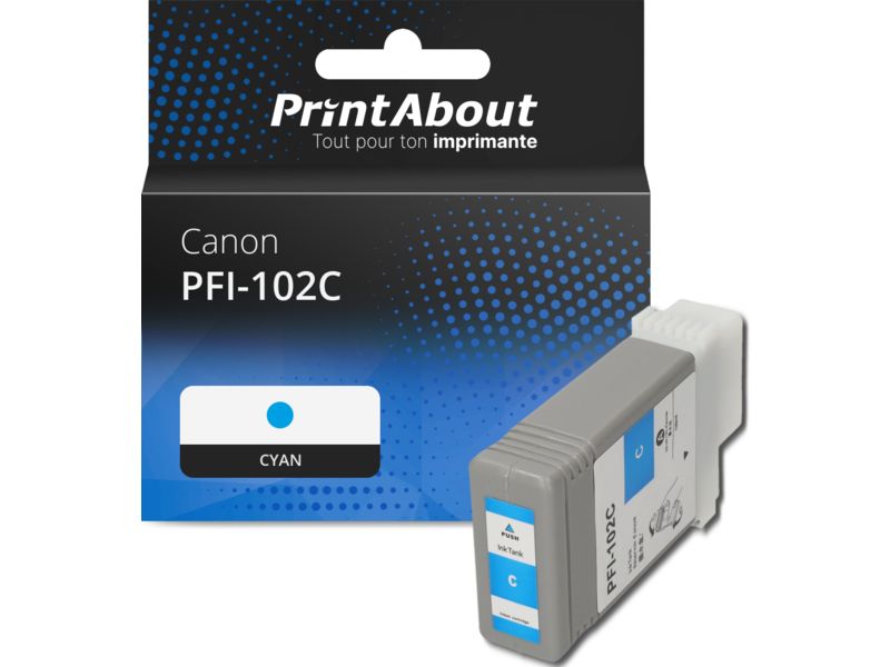 Cartucho de tinta compatible Canon PFI-102C - Cian con PrintAbout