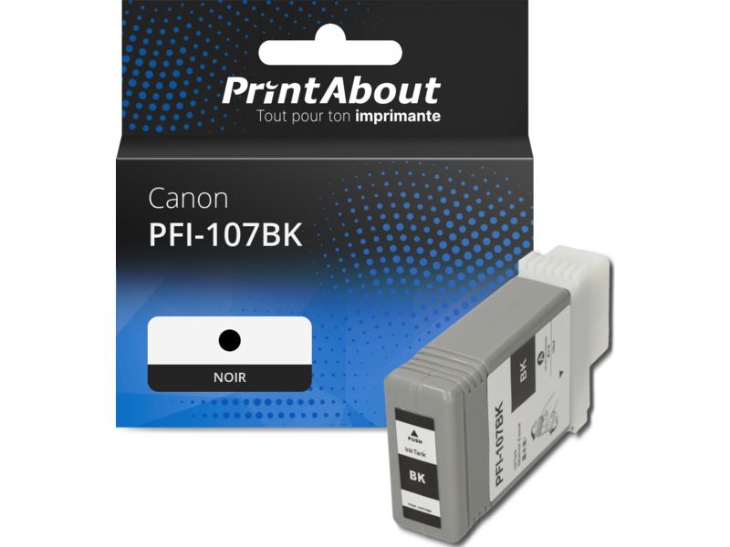 PrintAbout Canon PFI-107BK Ink Cartridge - Black
