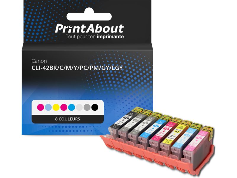 Cartouche d'encre Canon CLI-42 Multipack - 8 couleurs