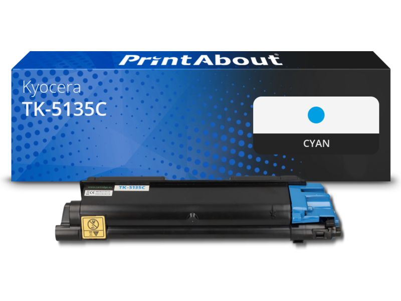 Toner compatible Kyocera TK-5135C - Bleu cyan par PrintAbout (Taille : Standard, Couleur : Bleu cyan, Capacité : 5500 pages)