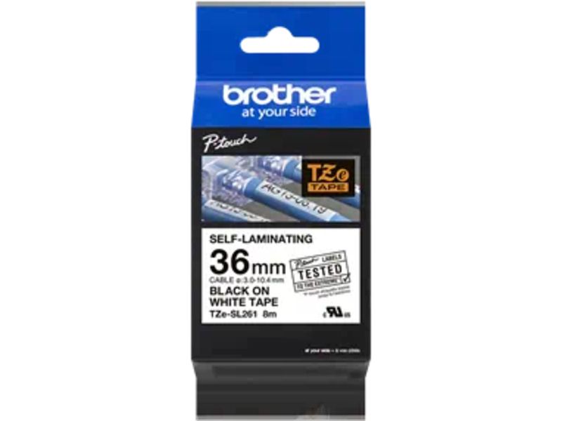 Ruban Brother TZe-SL261 - Noir sur Blanc