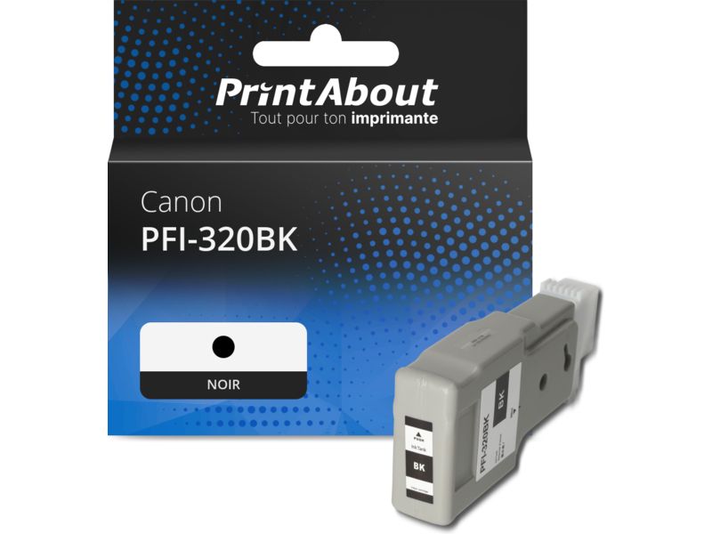 Cartucho de tinta PrintAbout compatible con Canon PFI-320BK - Negro - Alta capacidad