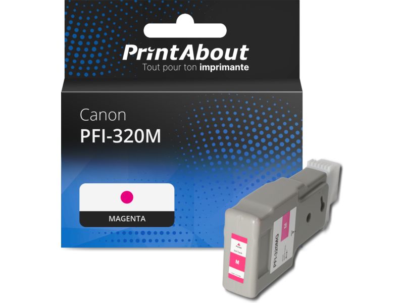 Cartouche d'encre PrintAbout compatible Canon PFI-320M - Magenta - Grande capacité