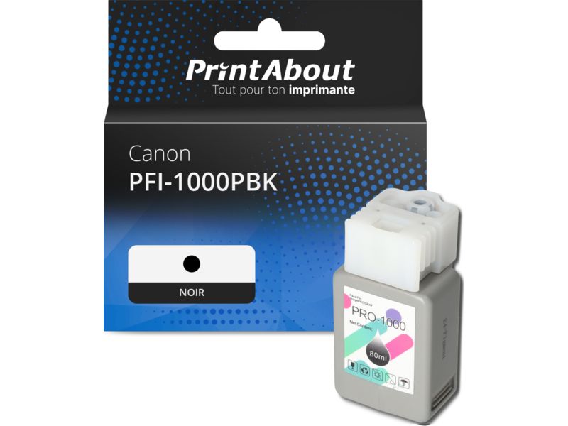 Cartouche d'encre Canon PFI-1000PBK - Noir