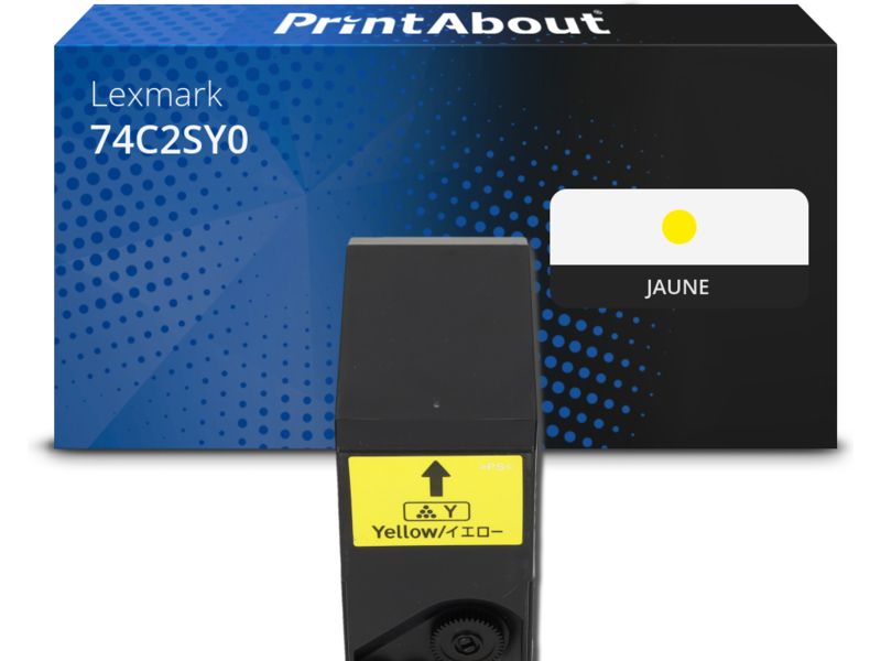 Toner compatible Lexmark 74C2SY0 - Amarillo - Alta capacidad