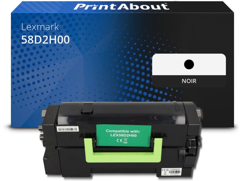 Toner compatible Lexmark 58D2H00 - Negro - Gran capacidad