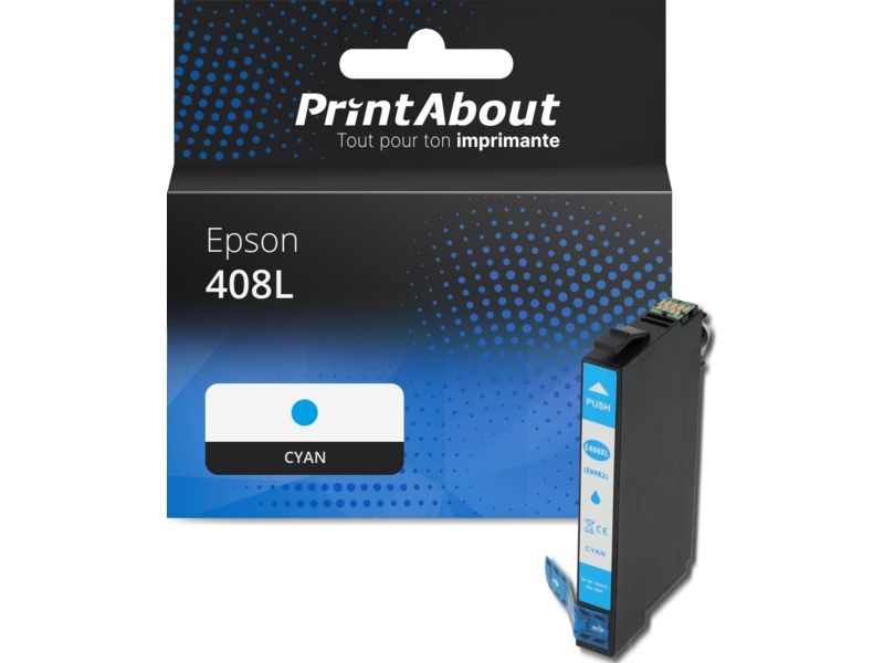 Cartucho compatible Epson 408L - Cian - Alta capacidad