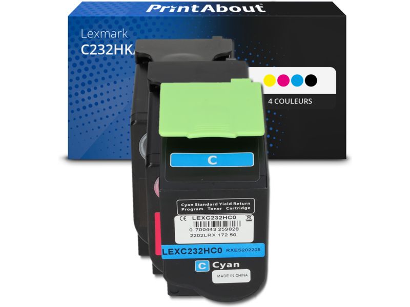 Toner Lexmark Compatible C232HK - 4 Couleurs - Grande Capacité - Multipack (PrintAbout)