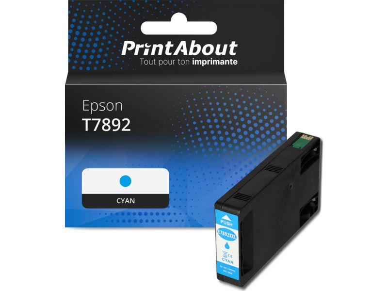 Tinta compatible Epson T7892 - Cian