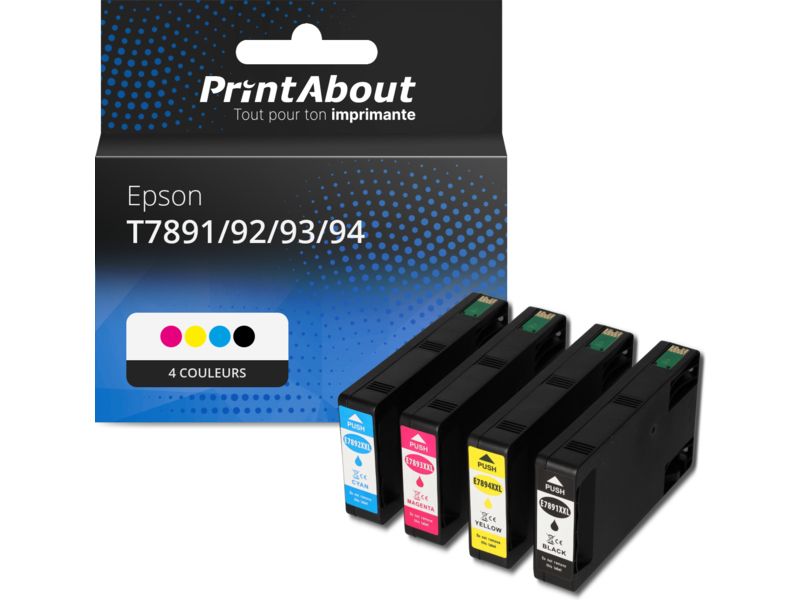 Cartouche compatible Epson T7891/92/93/94 - 4 couleurs - Multipack par PrintAbout