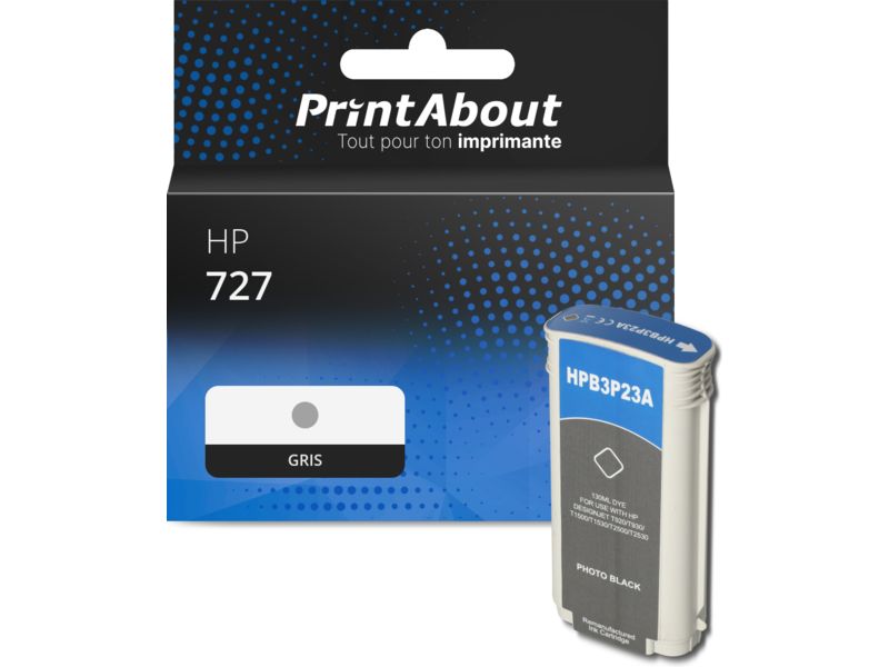 Cartucho compatible HP 727 PrintAbout - Gris - Alta capacidad