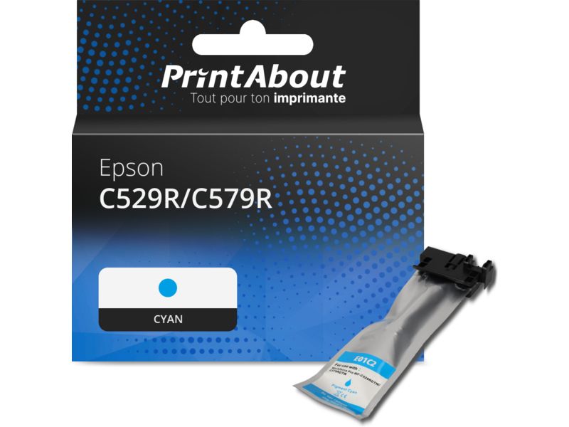 Cartouche compatible Epson T01C200 - Cyan - Grande capacité