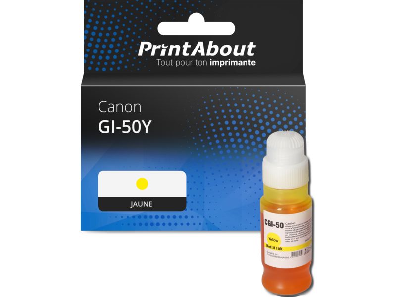 Cartucho compatible Canon GI-50Y - Amarillo - Alta capacidad