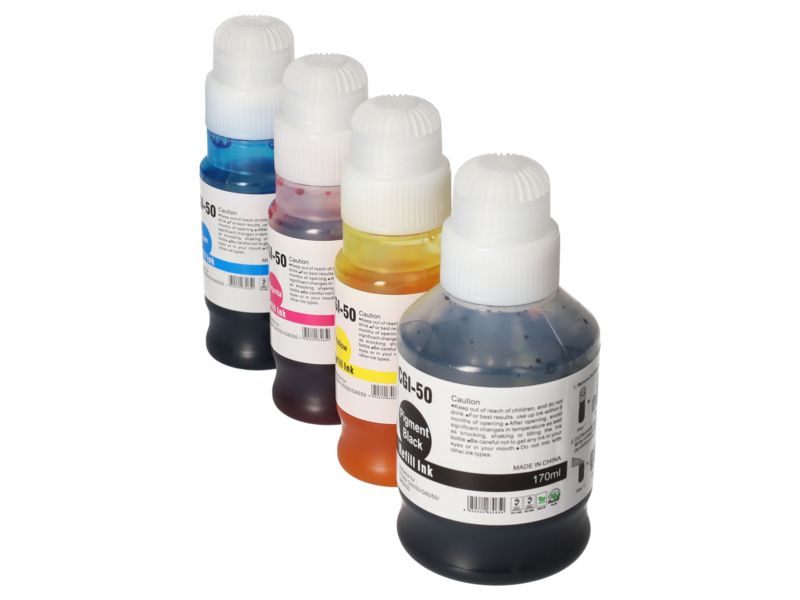 PrintAbout Canon GI-50PGBK/C/M/Y Compatible Ink Cartridge - 4 Colors - High Capacity - Multipack