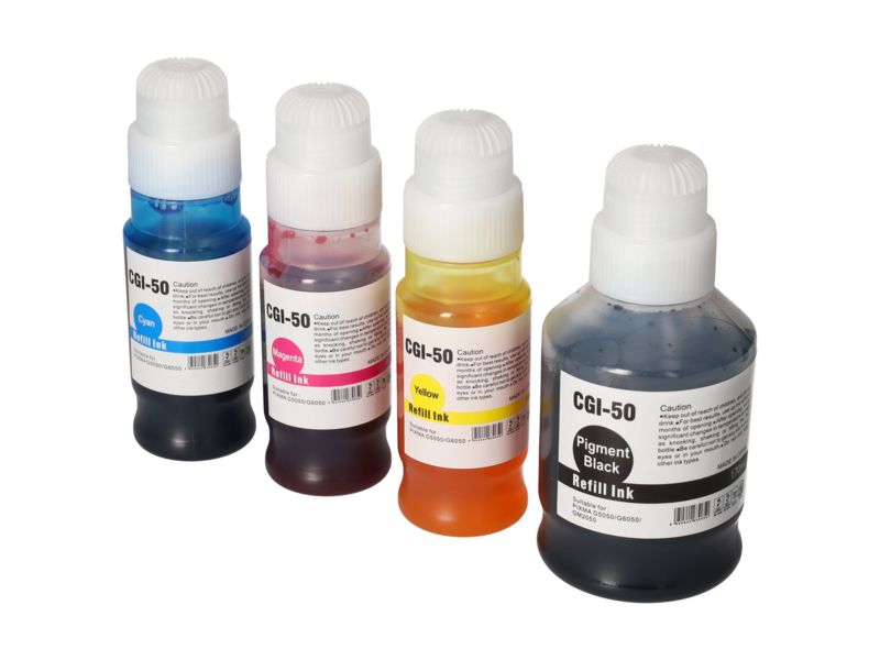 PrintAbout Canon GI-50PGBK/C/M/Y Compatible Ink Cartridge - 4 Colors - High Capacity - Multipack